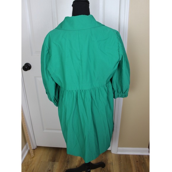Nine West Green Coat Jacket Womens L Three Quarter Sleeve Collared Button‎ - Picture 3 of 5